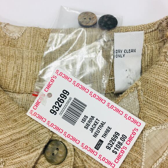 Chico's Sierra Patchwork Silk Cotton Women's Jacket Size XL - Picture 5 of 8